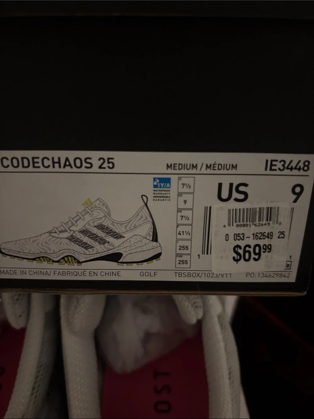 adidas White Athletic Running Shoes with Black and Lime Accents